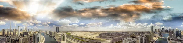 Aerial View Dubai Skyline Dusk United Arab Emirates — Stock Photo, Image