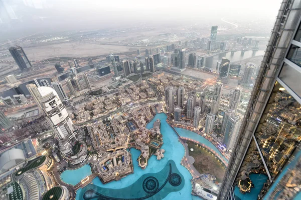 Dubai Emirados Árabes Unidos Dezembro 2016 Vista Aérea Noturna Edifícios — Fotografia de Stock