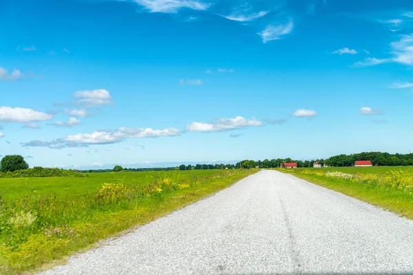 Camino Través Del Hermoso Campo Temporada Verano —  Fotos de Stock