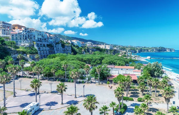 Tropea Talya Haziran 2017 Cityscape Havadan Görünümü Şehrin Güney Talya — Stok fotoğraf