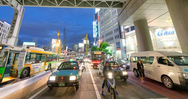 Tokyo Giappone Giugno 2016 Edifici Traffico Shibuya Tokyo Attira Milioni — Foto Stock