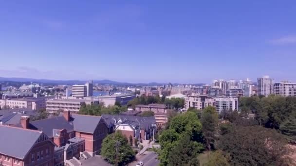 Victoria Vancouver Island Luchtfoto Van Stadsgezicht — Stockvideo