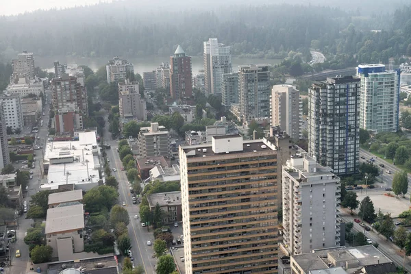 Vancouver Luftaufnahme Einem Nebligen Morgen — Stockfoto