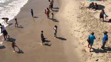 Santa Monica devlet Beach, California State Park Santa Monica, Kaliforniya, ABD, video city tarafından işletilen havadan görünümü 