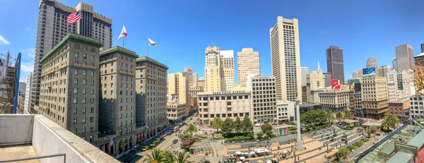 San Francisco 2017 Augusztus Panoráma Épületek Union Square Város Vonzza — Stock Fotó