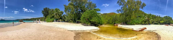 Panoramisch Uitzicht Van Anse Lazio Praslin Seychellen — Stockfoto