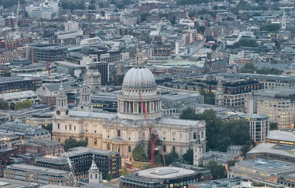 Luchtfoto Van Paul Skyline Van Stad Nachts Londen — Stockfoto