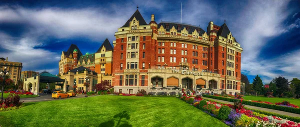 Vitória Canadá Agosto 2017 Empress Hotel Belo Dia Verão Victoria — Fotografia de Stock