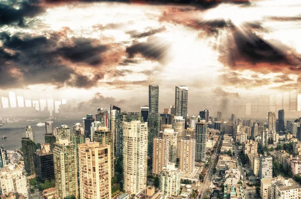 Vancouver, Canada. Aerial view of city skyline.