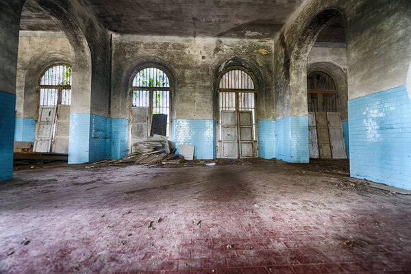 Interior of abandoned building.
