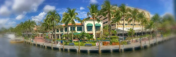 Fort Lauderdale Fevereiro 2016 Bela Calçada Fluvial Promenade Fort Lauderdale — Fotografia de Stock