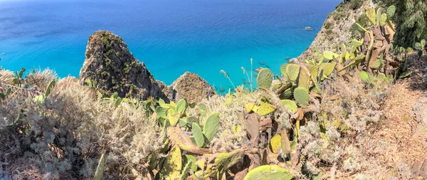 Panoramiczny Widok Piękne Wybrzeże Południu Włoch Sezon Letni — Zdjęcie stockowe