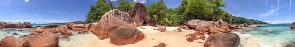 Vista Panorâmica Anse Lazio Praslin Seychelles — Fotografia de Stock