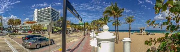 Fort Lauderdale Februari 2016 Turister Och Lokalbefolkningen Njuta Strandpromenaden Längs — Stockfoto