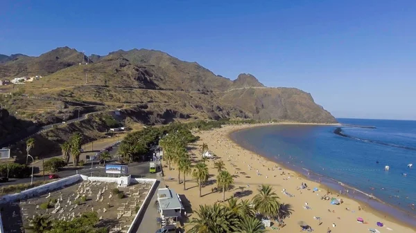 Vista Aérea Praia Las Teresitas Ilha Tenerife Espanha — Fotografia de Stock