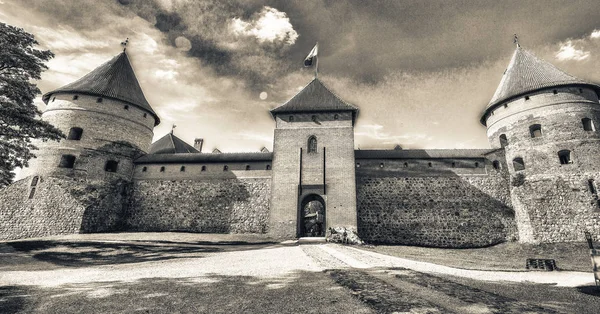 Vista Exterior Castelo Trakai Uma Bela Tarde Verão Lituânia — Fotografia de Stock