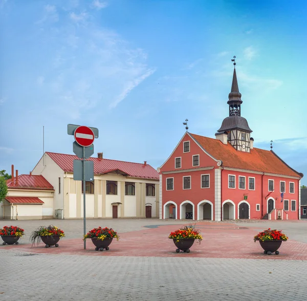 Schöner Platz Von Bauska Lettland Mittelalterliches Bauwerk — Stockfoto