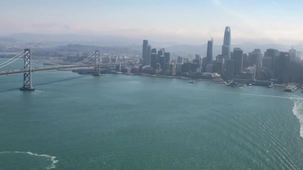 San Francisco Oakland Bay Bridge Bekannt Als Bay Bridge Brückenkomplex — Stockvideo