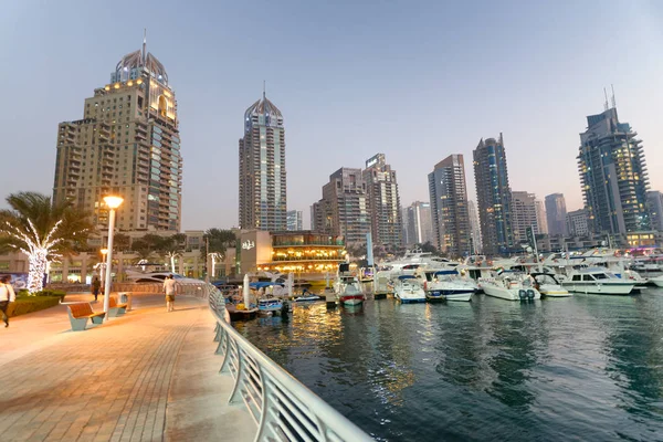 Dubai Förenade Arabemiraten December 2016 Dubai Marina Byggnader Och Sunset — Stockfoto