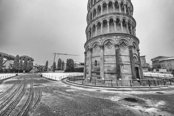Pisa Italia Marzo 2018 Plaza Los Milagros Con Nieve Una — Foto de Stock