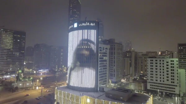 Abu Dhabi Verenigde Arabische Emiraten December 2016 Luchtfoto Nacht Uitzicht — Stockfoto