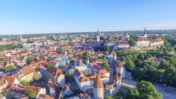 Luchtfoto Van Skyline Van Tallinn Estland — Stockfoto