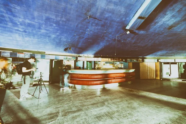 Abandoned Discotheque Wooden Colorful Interior — Stock Photo, Image