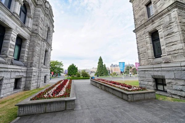 Victoria Kanada Ağustos 2017 Tarihi Parlamento Binası Şehir Merkezinde Victoria — Stok fotoğraf
