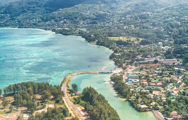 Luftaufnahme Der Insel Mahé Aus Dem Flugzeug — Stockfoto