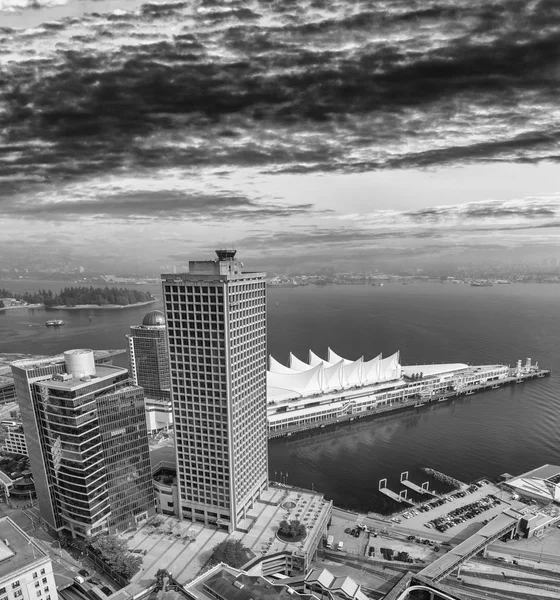 Luchtfoto Van Canada Place Vancouver Een Zonnige Dag — Stockfoto