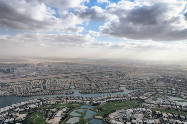Dubaj Letecký Pohled Předměstí Spojené Arabské Emiráty — Stock fotografie