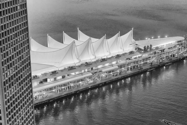 Canada Place Vista Aérea Por Noche Vancouver — Foto de Stock