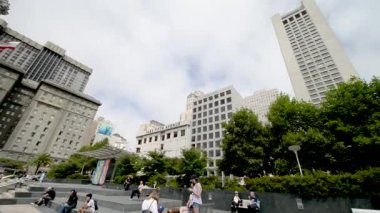 Union Square, San Francisco manzarası, California, ABD. Video 