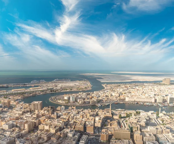 Вид Обмоткою Дубайської Бухти Deira Skyline Оае — стокове фото