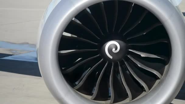 Moderne Nahaufnahme Von Flugzeugmotoren Textur — Stockvideo