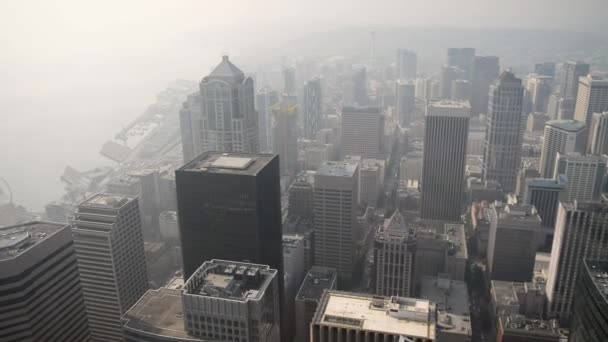 シアトル ダウンタウンのスカイライン空撮 ワシントン アメリカ合衆国 — ストック動画