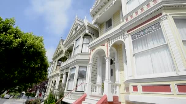 Panoramatický Pohled Painted Ladies San Franciscu Kalifornie Usa — Stock video