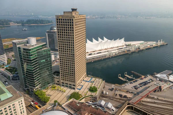 Vancouver Canada Augustus 2017 Luchtfoto Van Canada Place Een Zonnige — Stockfoto