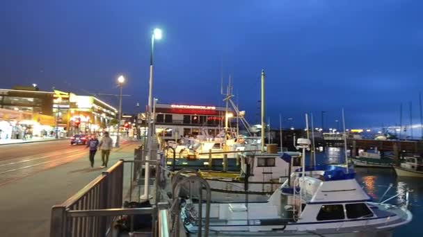 San Francisco Agosto 2017 Turistas Largo Fisherman Wharf — Vídeo de stock