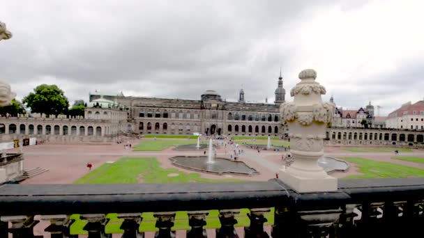 Bela Vista Panorâmica Famoso Palácio Zwinger Dresden Alemanha — Vídeo de Stock