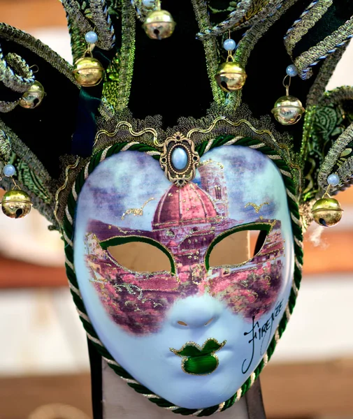 Masques Dans Marché Toscan Italie — Photo