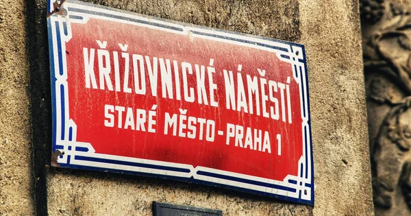 Street Signs Prague Czech Republic — Stock Photo, Image