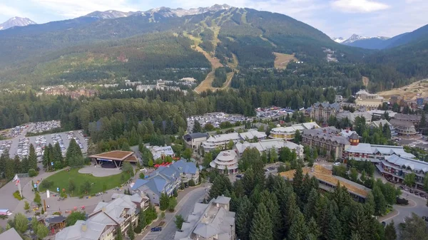 Flygfoto Över Whistler Stadsbilden Solnedgången Kanada — Stockfoto