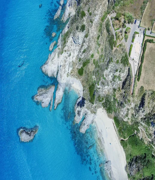 Overhead Luchtfoto Panoramisch Uitzicht Kust Van Calabrië Zomer Italië — Stockfoto
