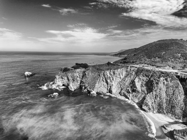 Hermosa Vista Aérea Costa Big Sur Largo Del Puente Bixby — Foto de Stock