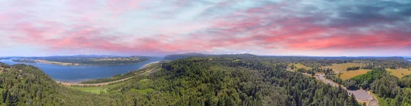コロンビア川渓谷 米国の空中パノラマ ビュー — ストック写真