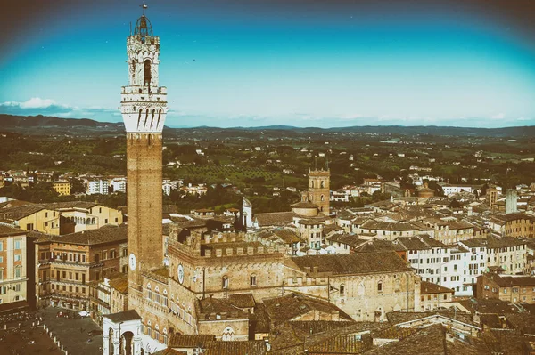 Siena Italy April 2016 Aerial City View Tower Siena Attracts — Stock Photo, Image