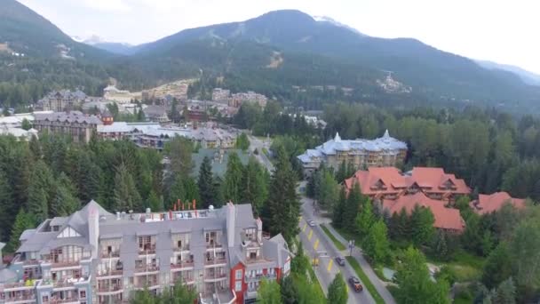 Vista Ciudad Whistler Ciudad Turística Canadiense Las Cordilleras Del Pacífico — Vídeos de Stock