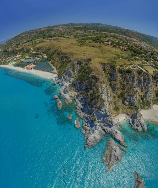 Capo Vaticano Από Τον Αέρα Καλαβρία Αεροφωτογραφία Της Ακτογραμμής Και — Φωτογραφία Αρχείου