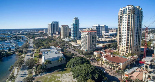 Flygfoto Över Petersburg Skyline Florida — Stockfoto